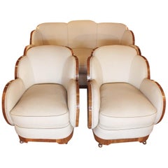 Vintage Art Deco Three-Piece Lounge Suite by Harry & Lou Epstein