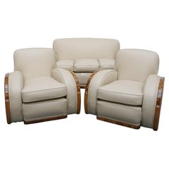 Vintage An Art Deco Three Piece Lounge Suite by Heal's of London Circa 1935 