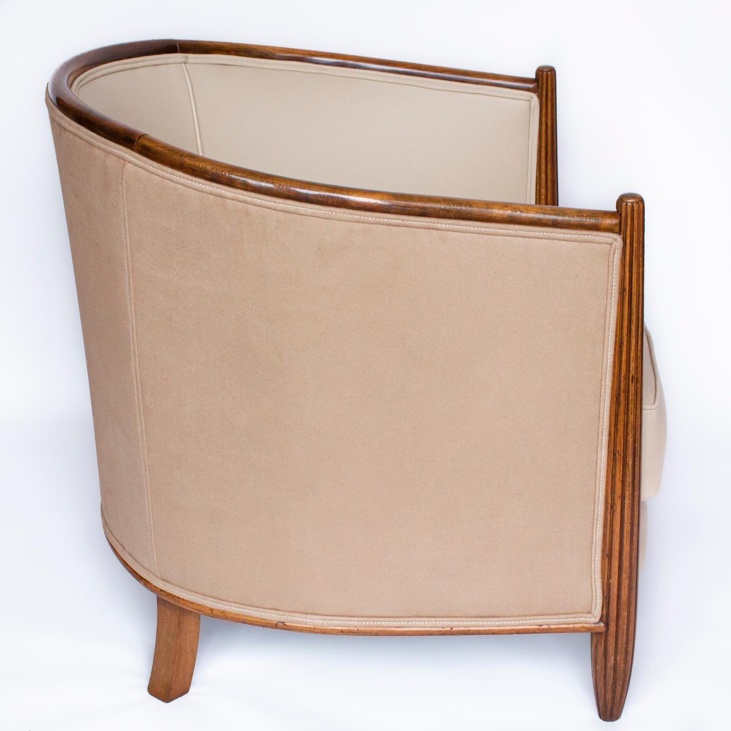suede tub chair
