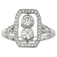 An Art Deco Two Stone Diamond Ring