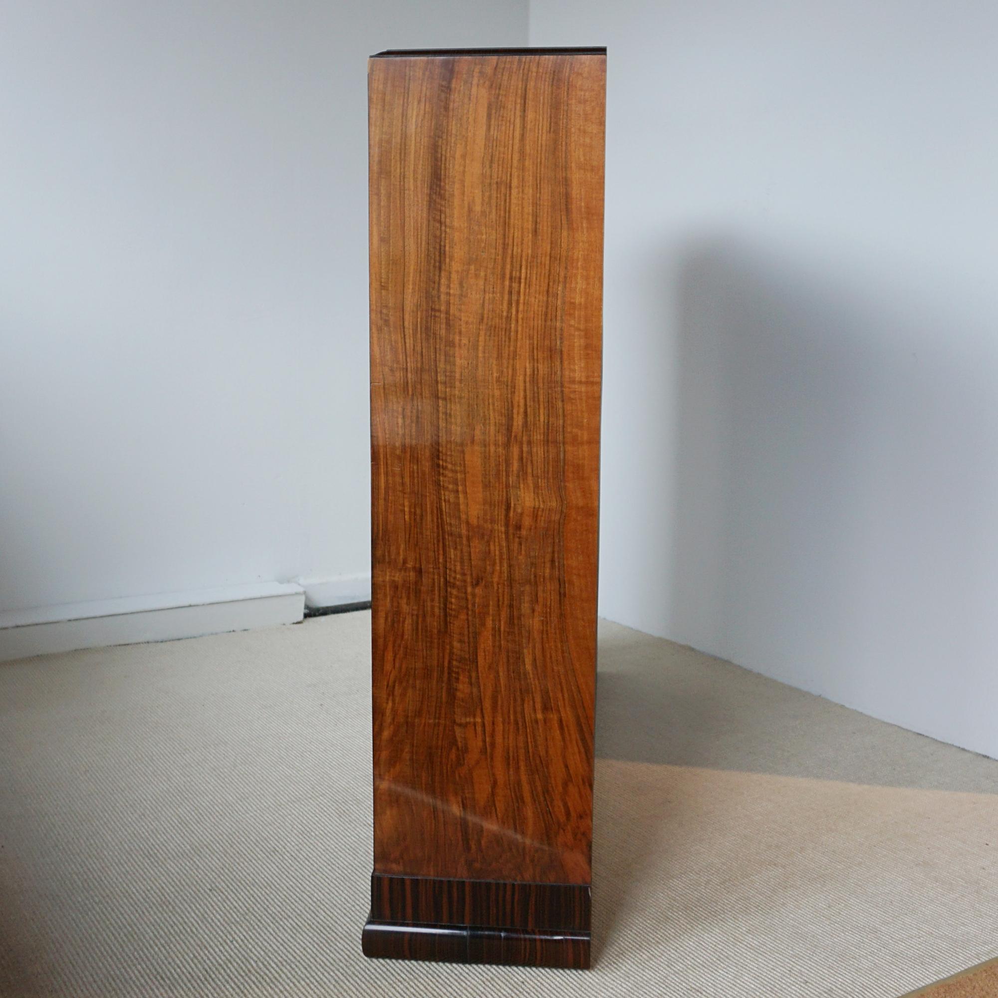 An Art Deco Walnut and Macassar Ebony Cabinet by Heal's of London 6
