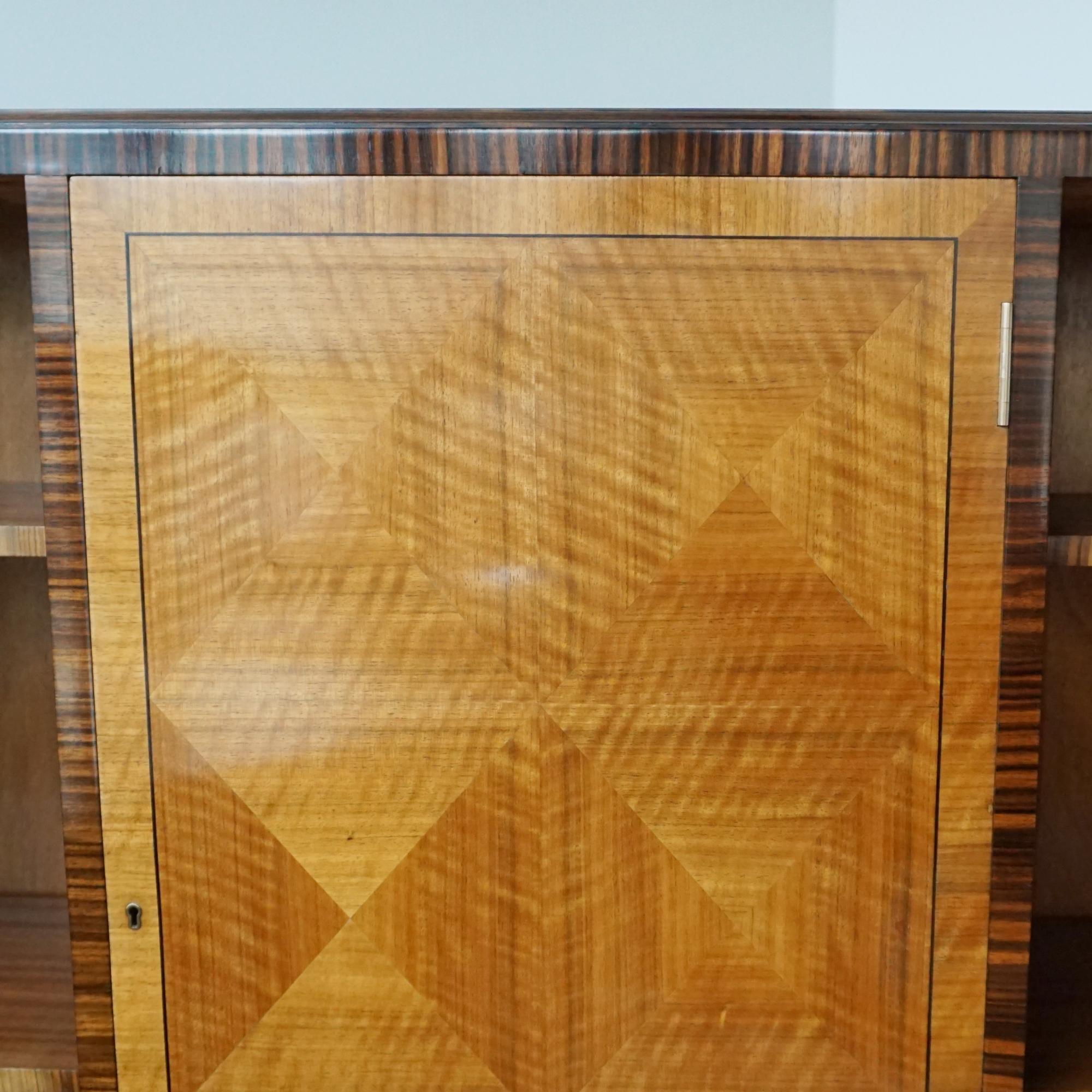 An Art Deco Walnut and Macassar Ebony Cabinet by Heal's of London 2