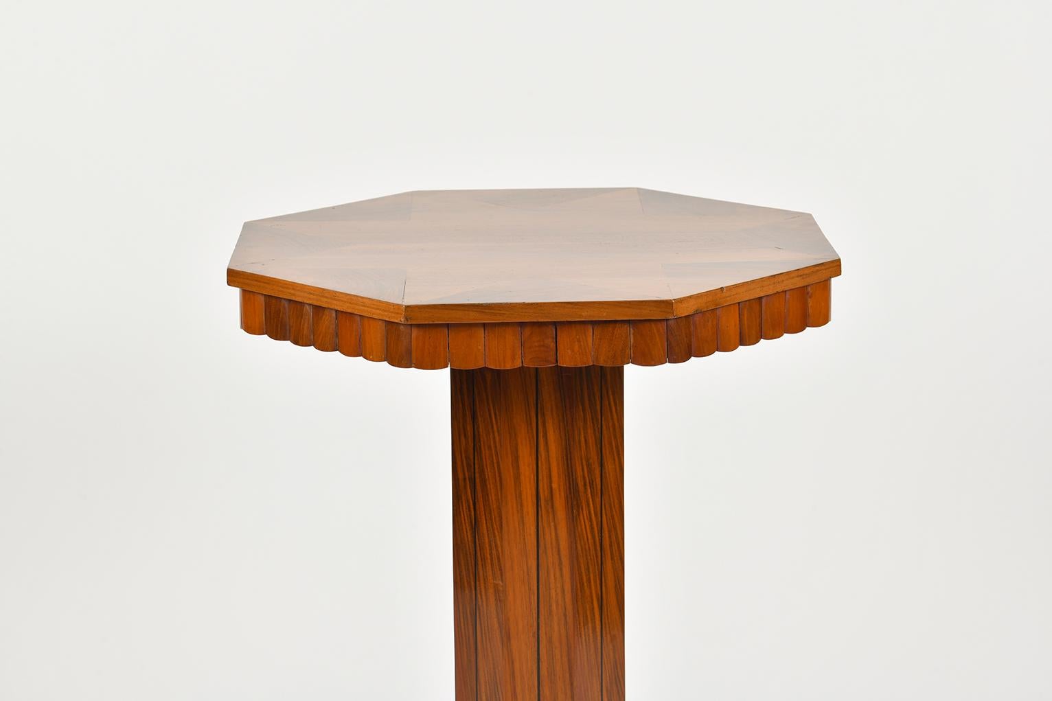 French Art Deco Walnut Side Table