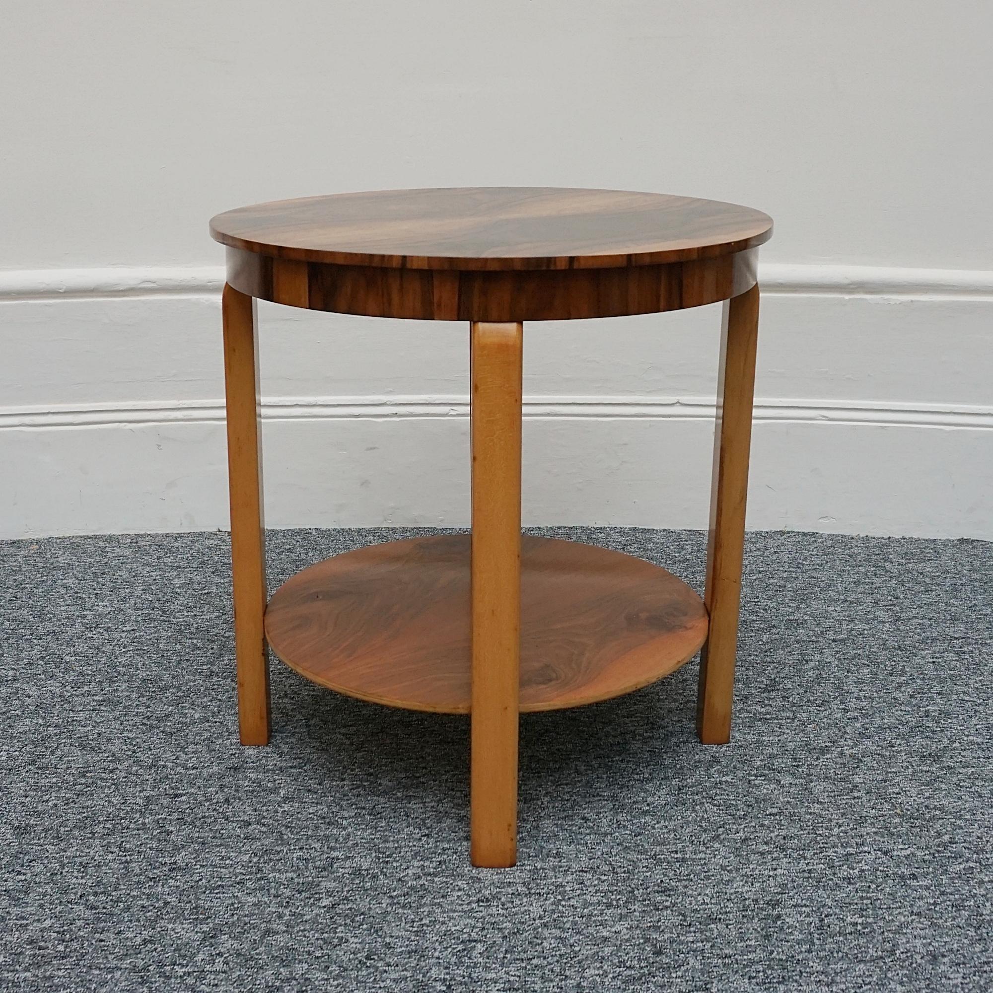 English An Art Deco Walnut Side Table For Sale
