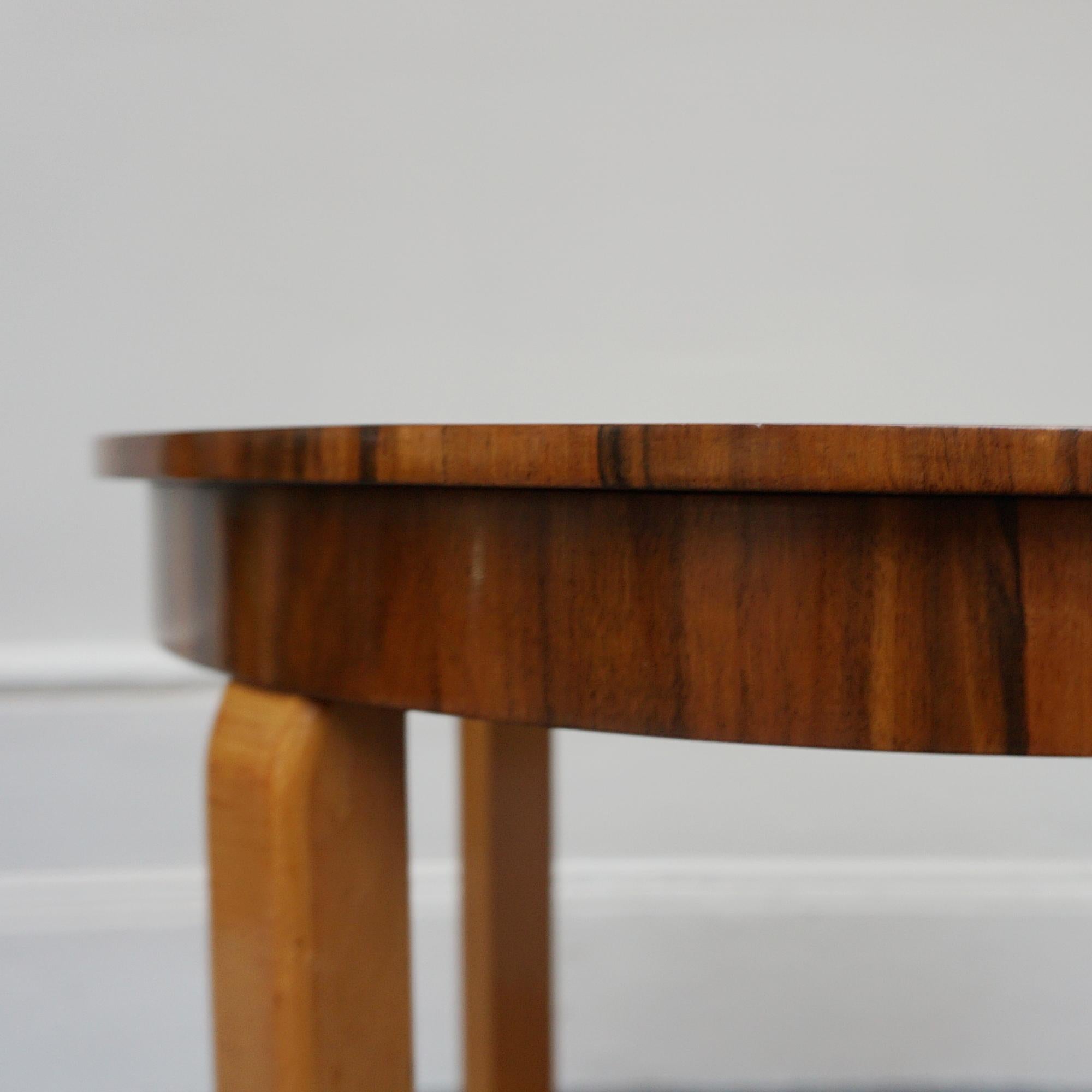An Art Deco Walnut Side Table For Sale 4