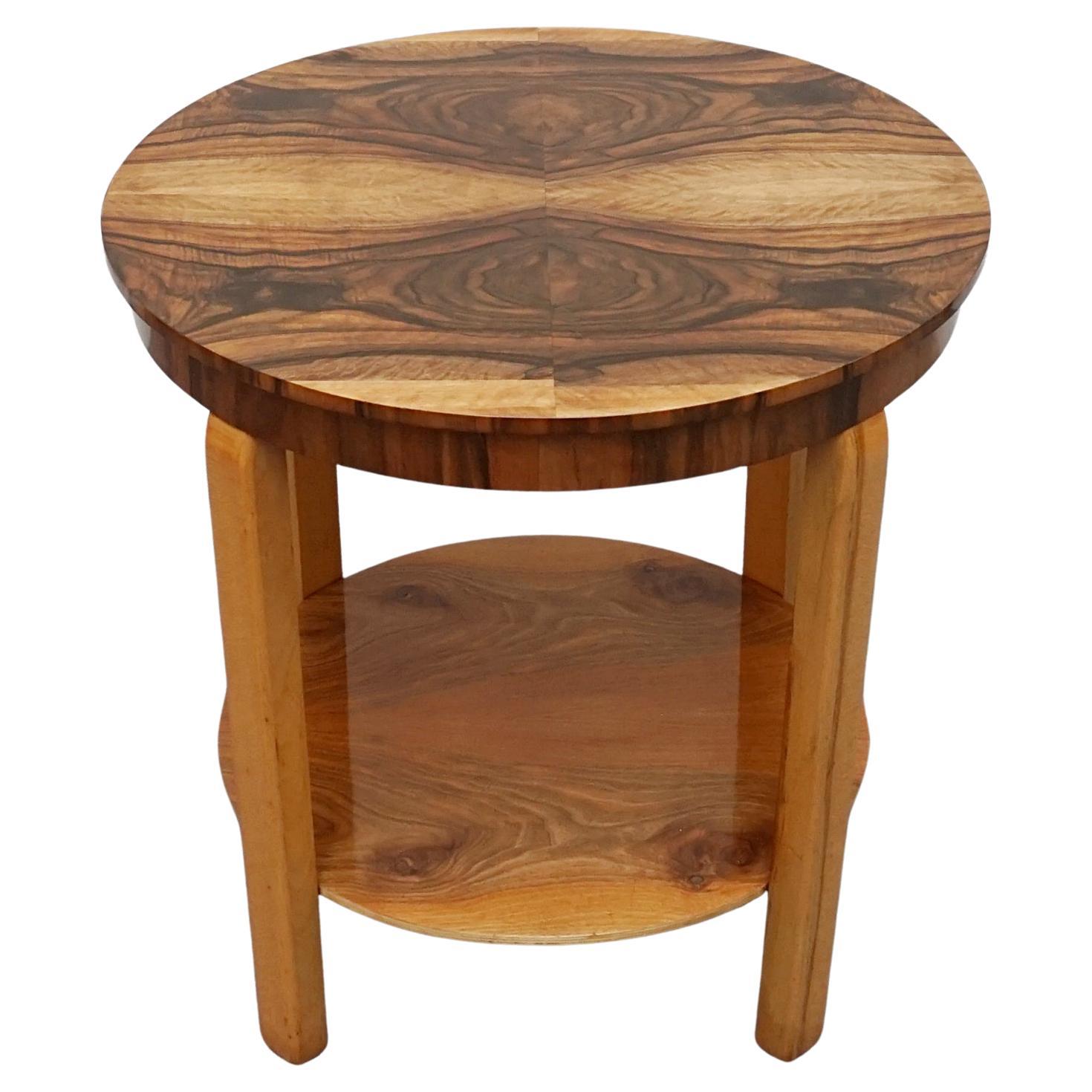 An Art Deco Walnut Side Table