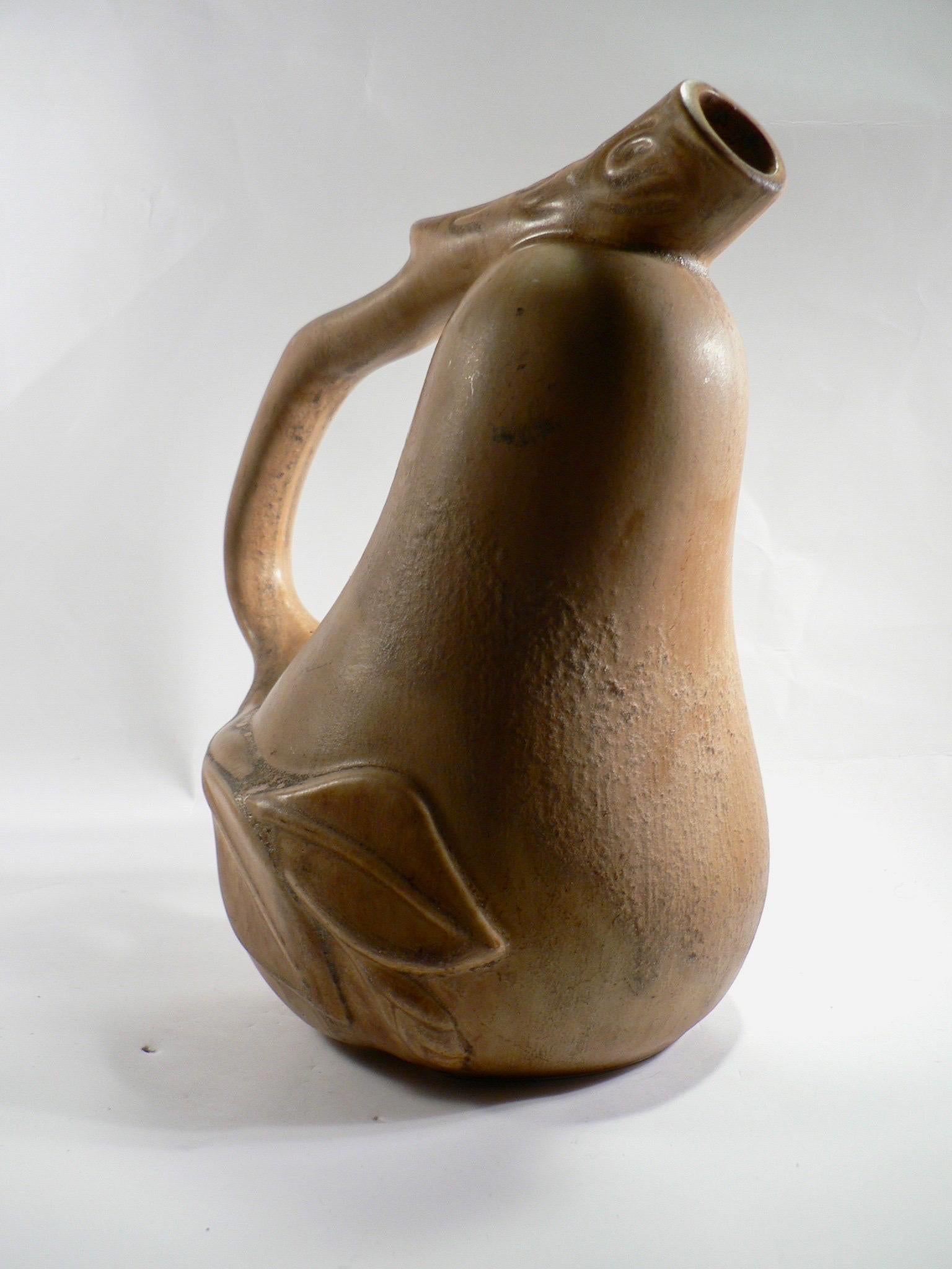 French An Art Deco water pitcher in pear-shaped stoneware France mid-20th century For Sale