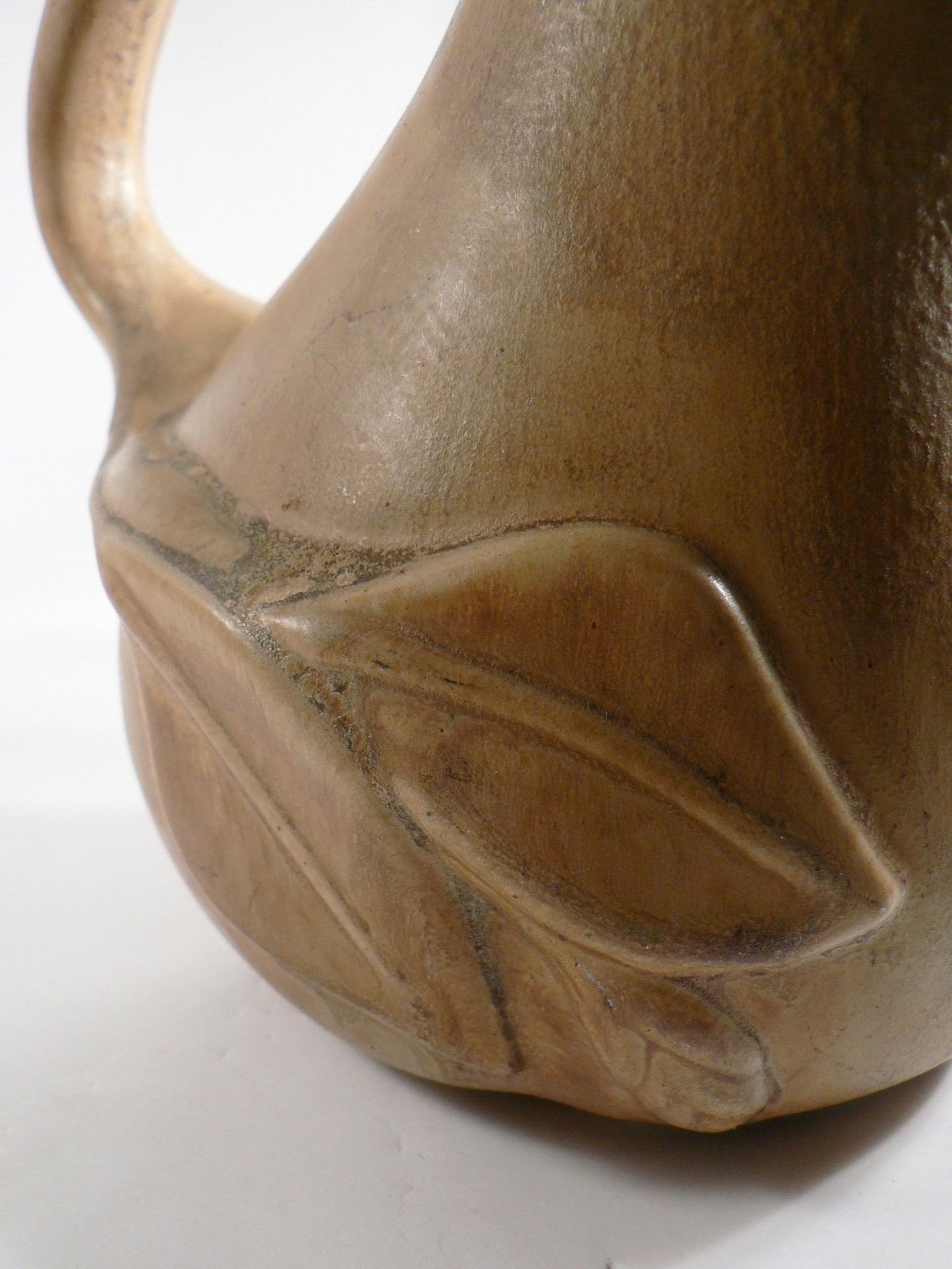 Molded An Art Deco water pitcher in pear-shaped stoneware France mid-20th century For Sale