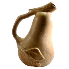 Vintage An Art Deco water pitcher in pear-shaped stoneware France mid-20th century