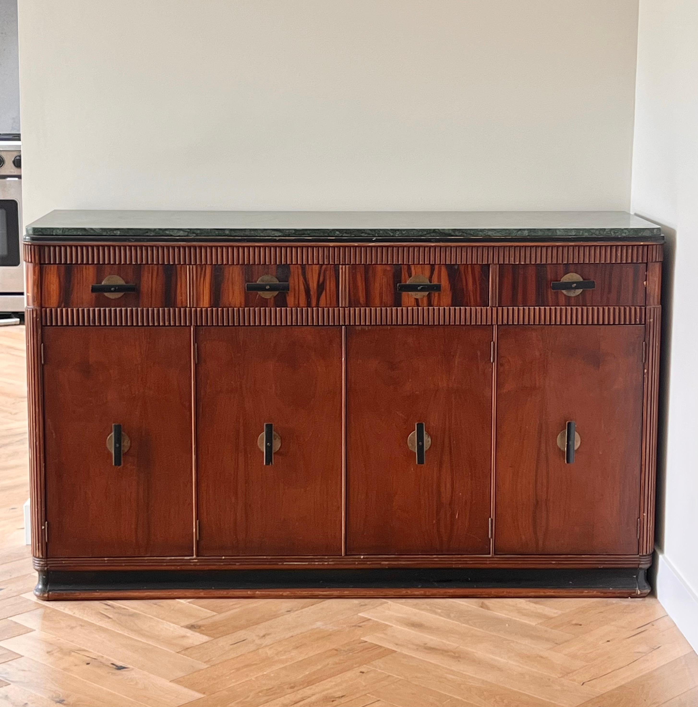 An art deco wood and marble buffet by Built by John, late 19th century 7