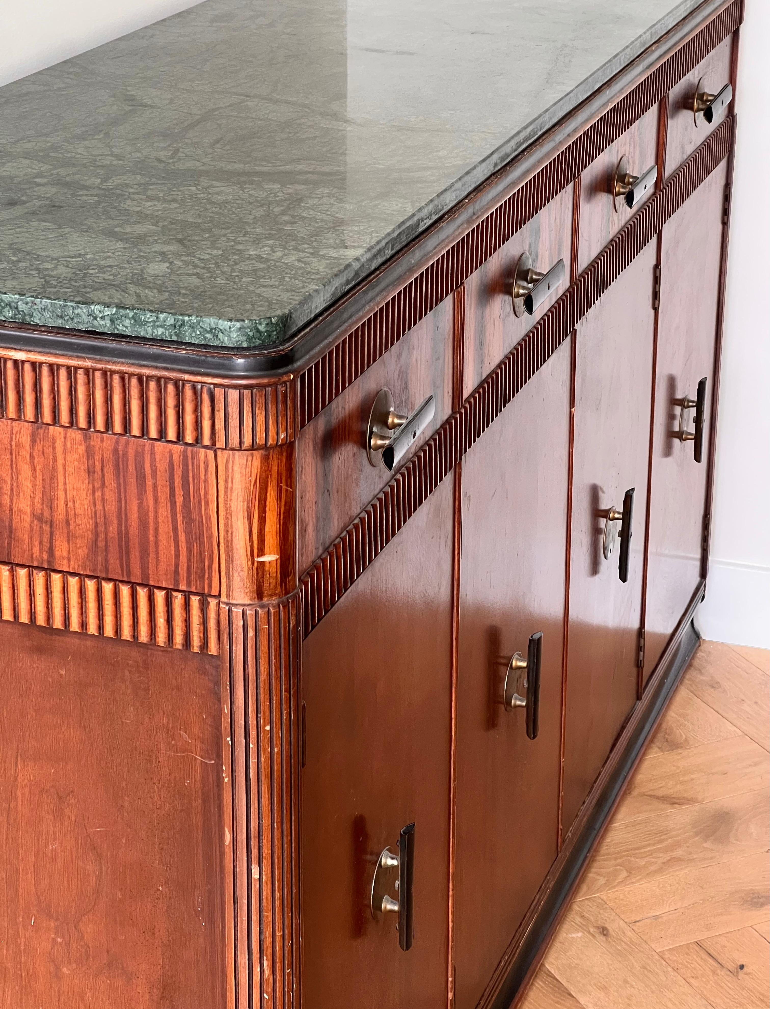 An art deco wood and marble buffet by Built by John, late 19th century 8