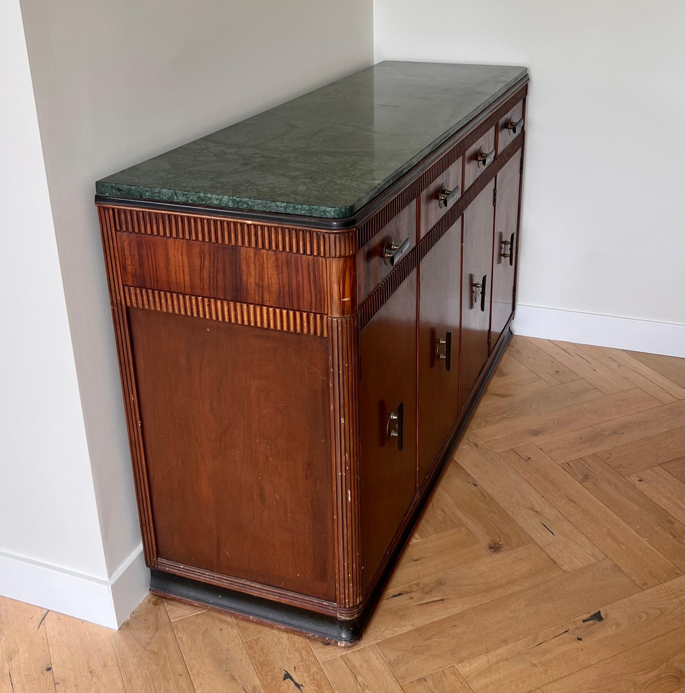 An art deco wood and marble buffet by Built by John, late 19th century 9