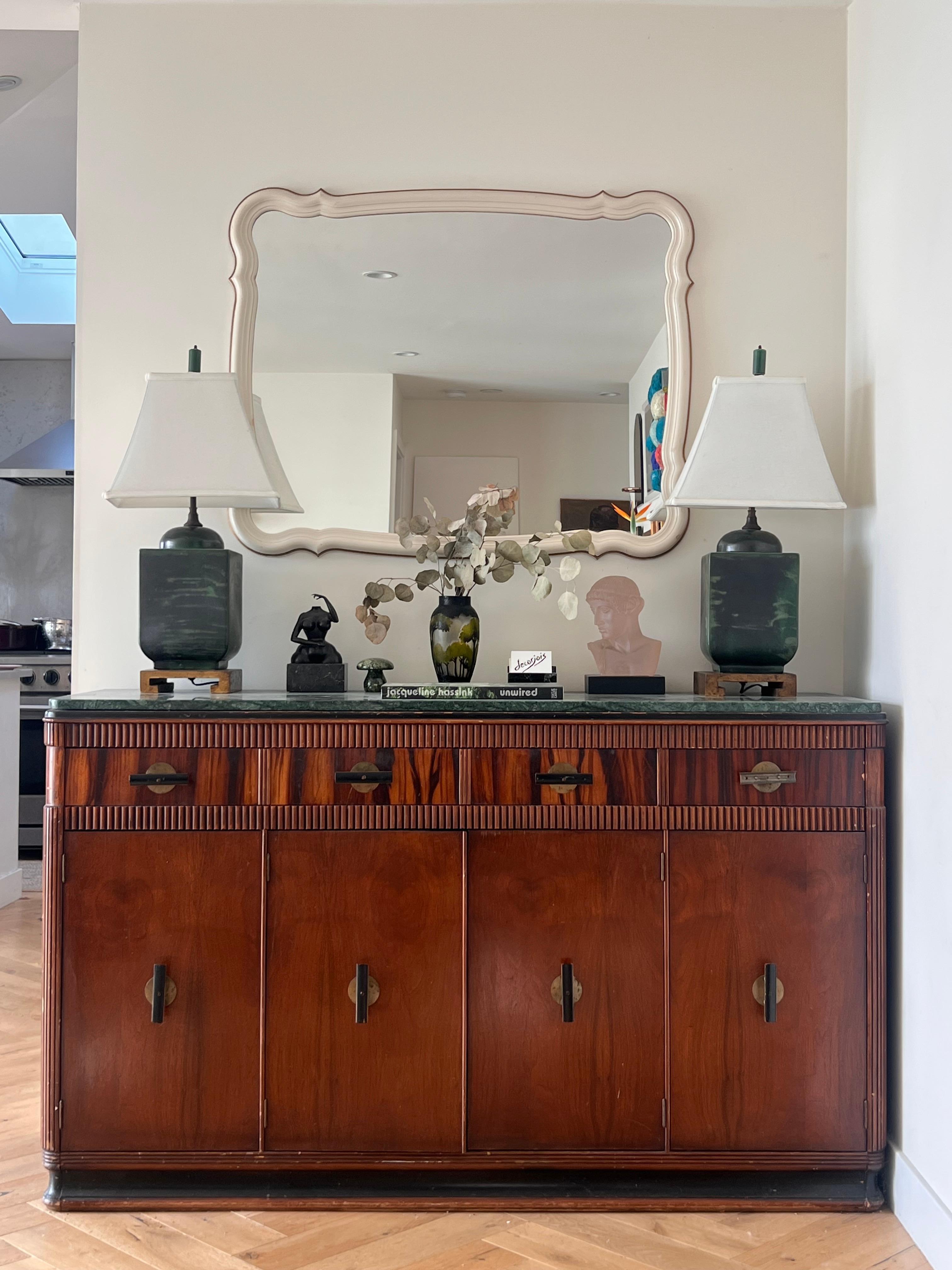An art deco wood and marble buffet by Built by John, late 19th century 10