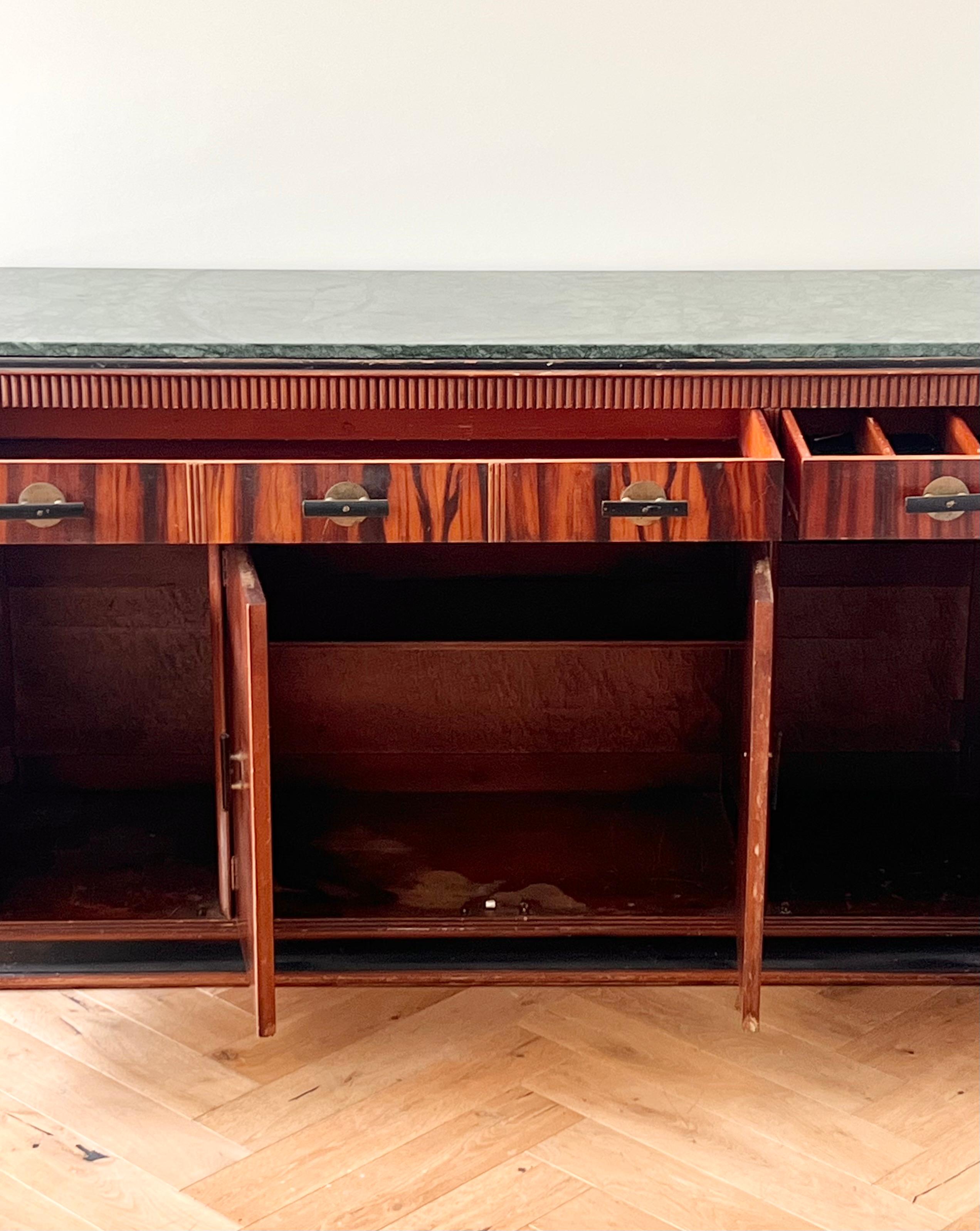 An art deco wood and marble buffet by Built by John, late 19th century 11