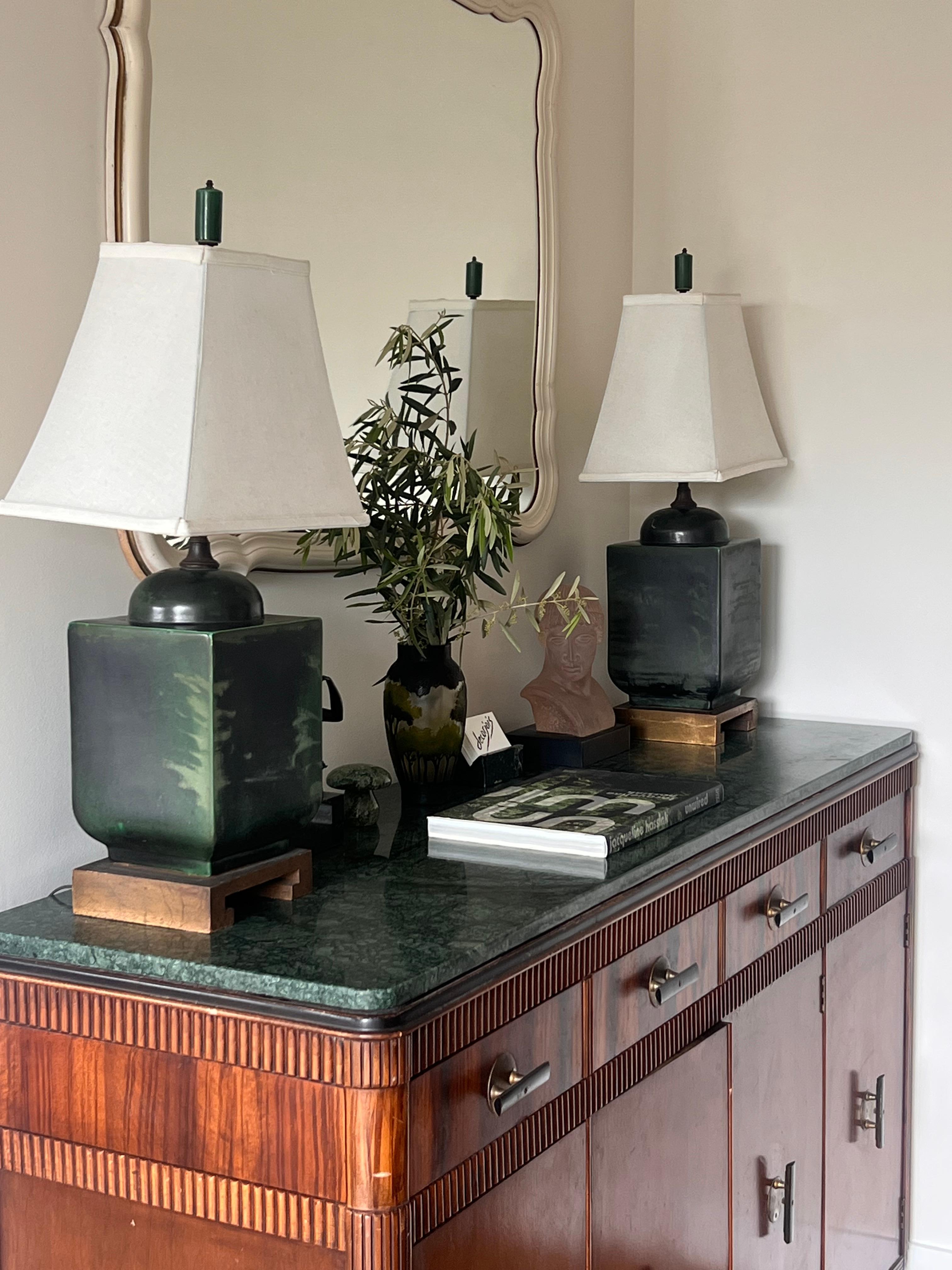 American An art deco wood and marble buffet by Built by John, late 19th century
