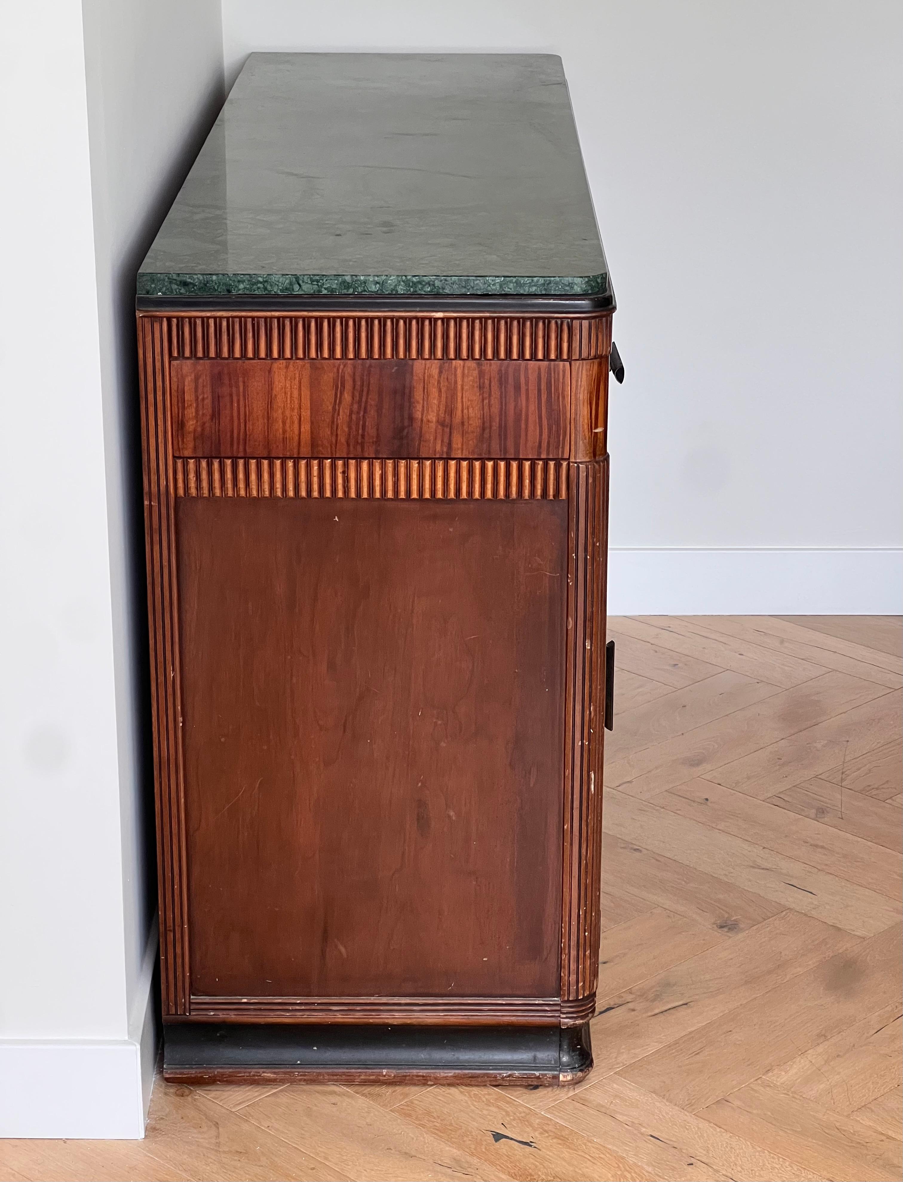 19th Century An art deco wood and marble buffet by Built by John, late 19th century