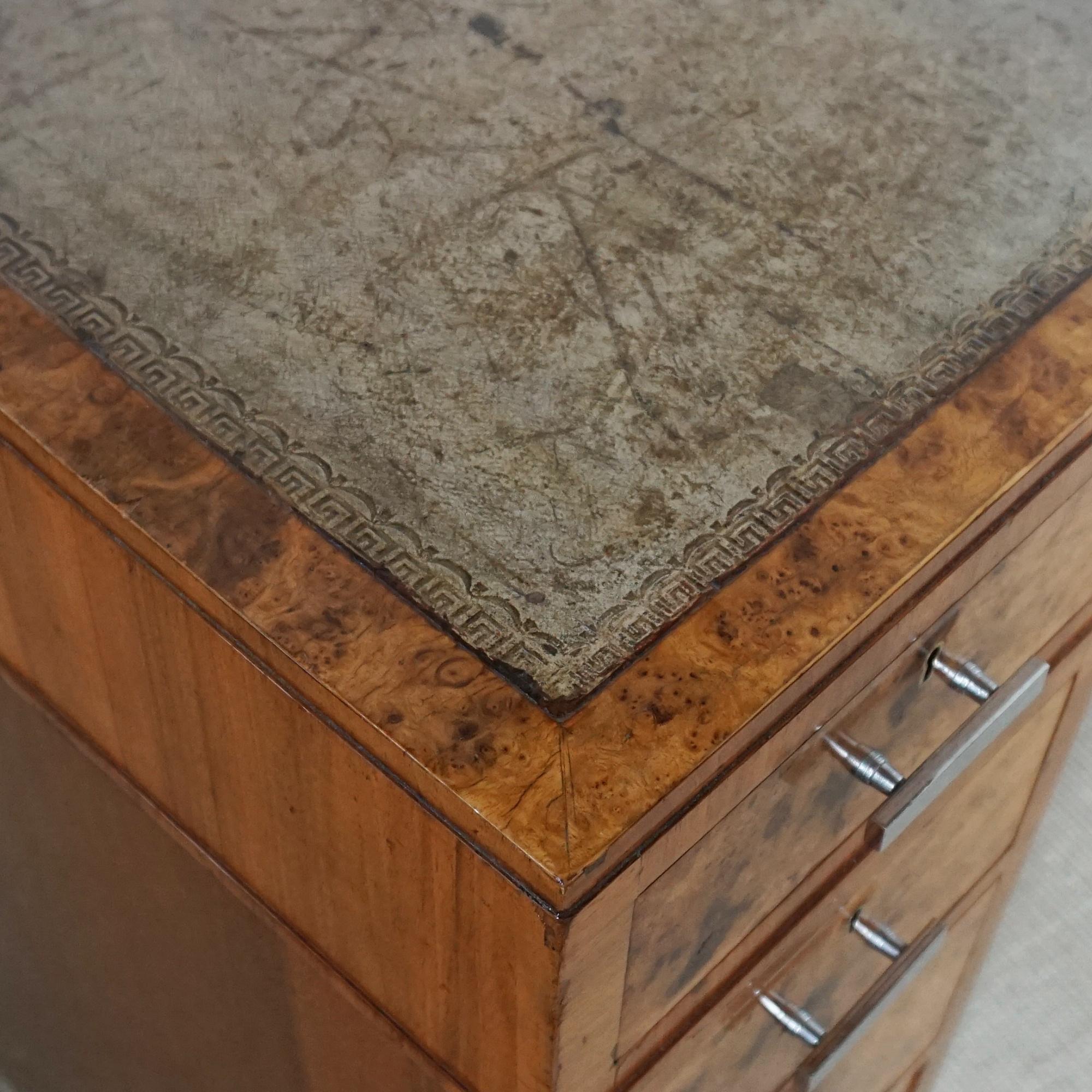 An Art Deco Writing Desk Attributed to Heal's Burr and Figured Walnut 4
