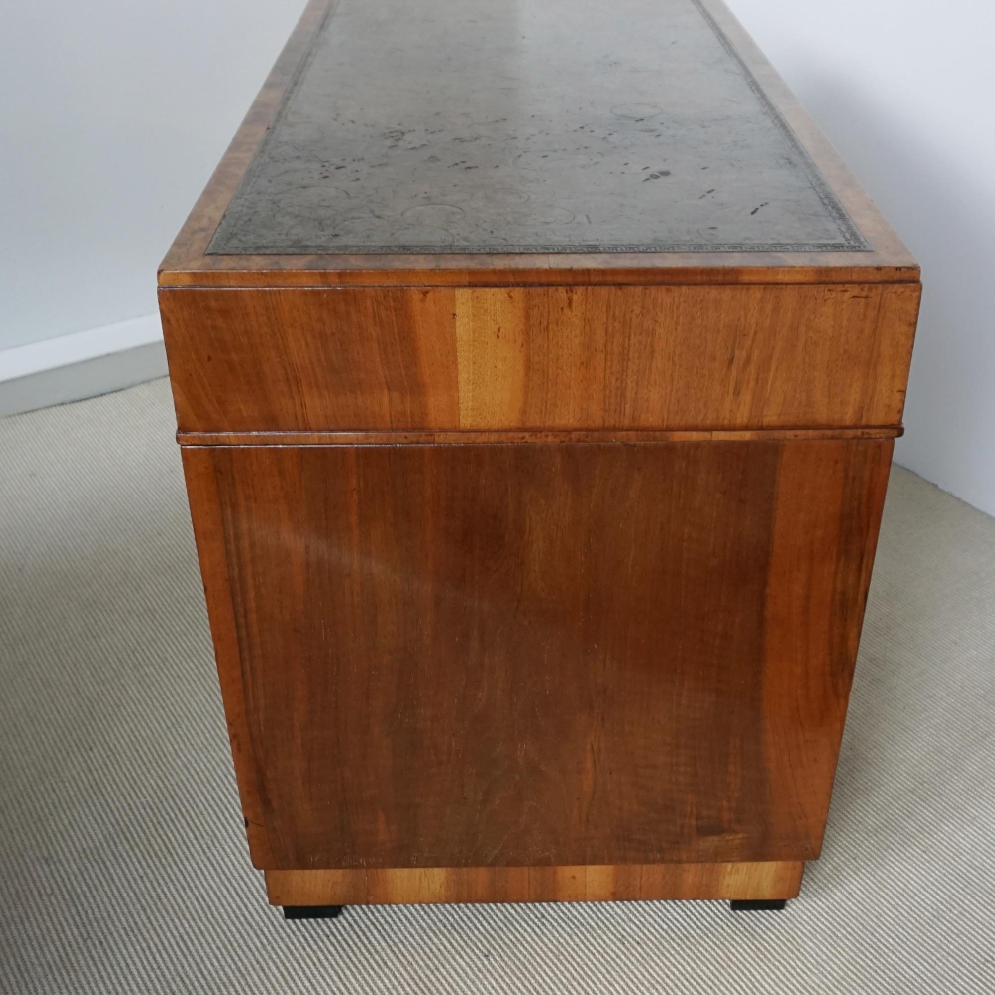 An Art Deco Writing Desk Attributed to Heal's Burr and Figured Walnut 9