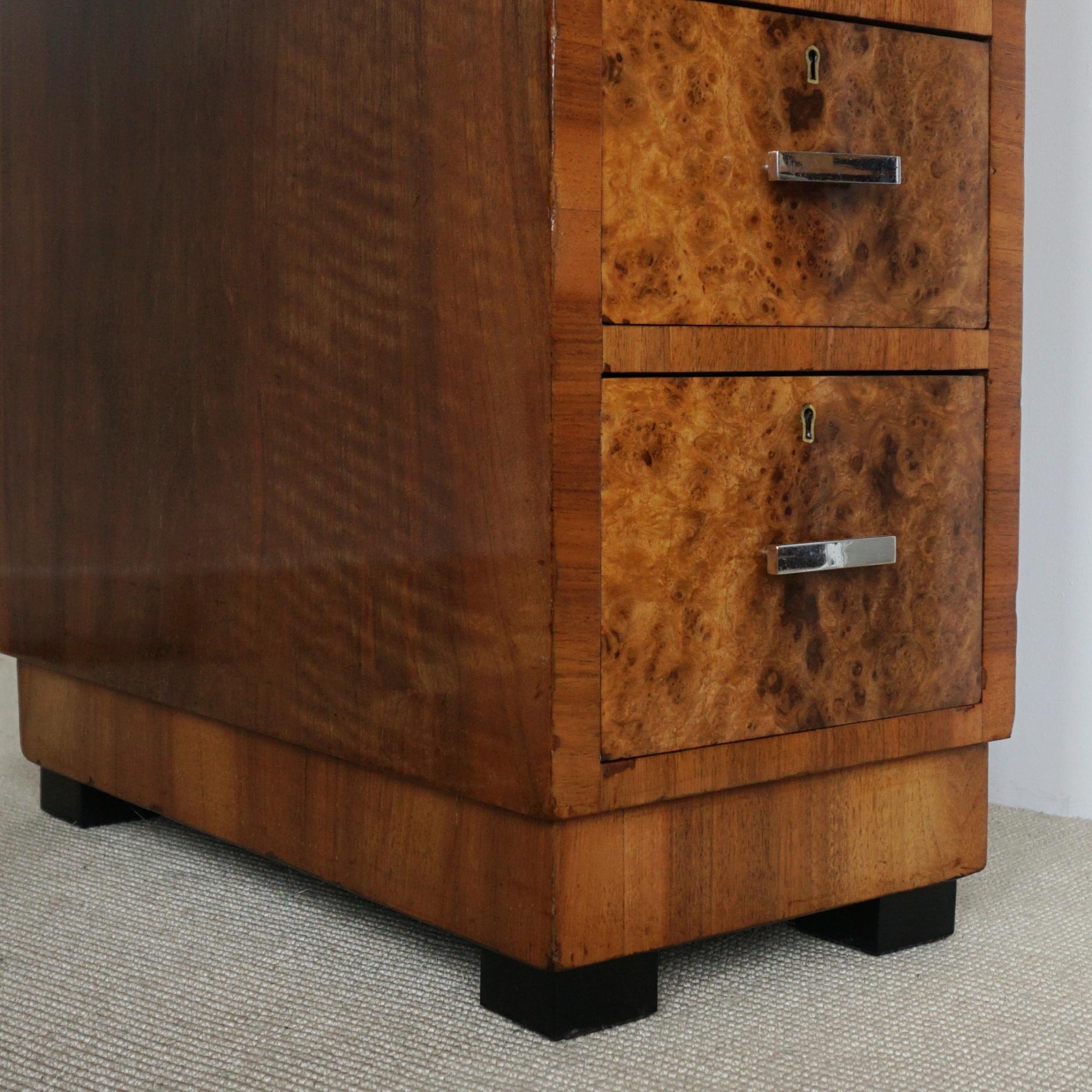 An Art Deco Writing Desk Attributed to Heal's Burr and Figured Walnut 2