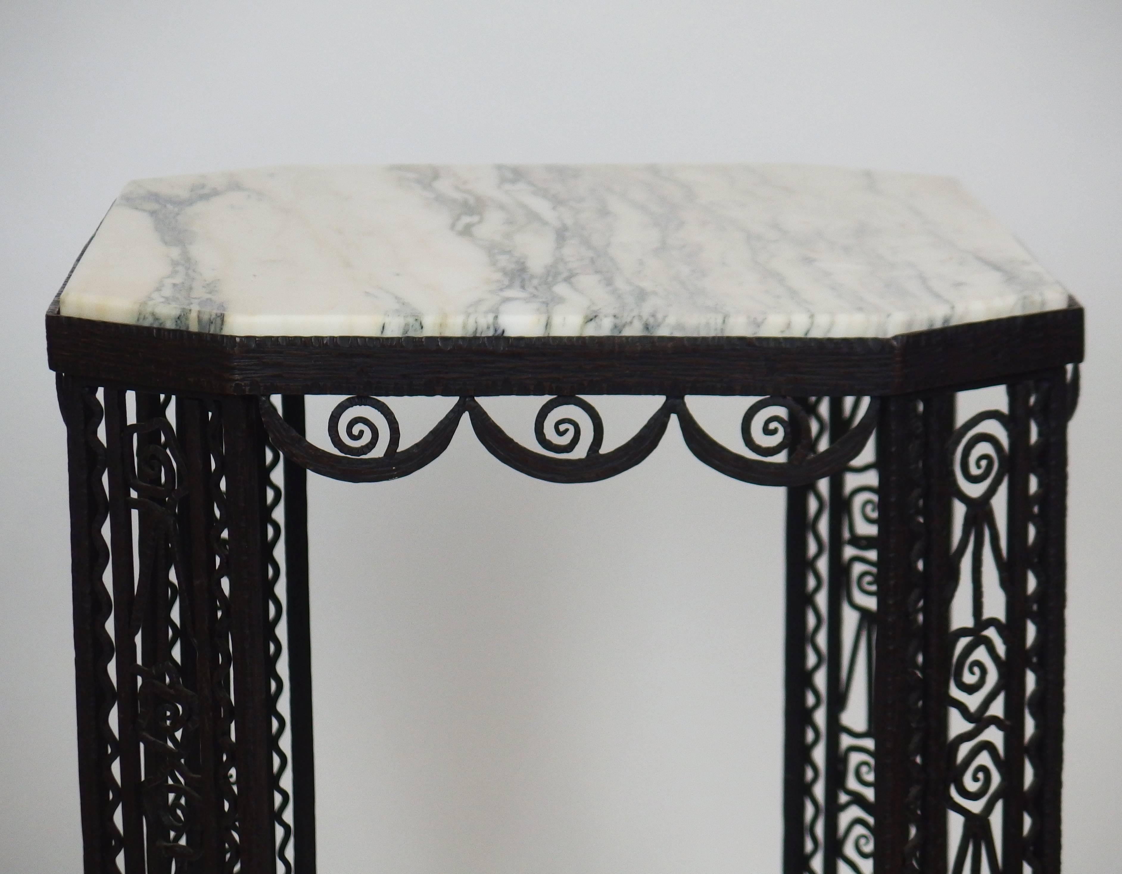 Art Deco Wrought Iron Side Table For Sale 4