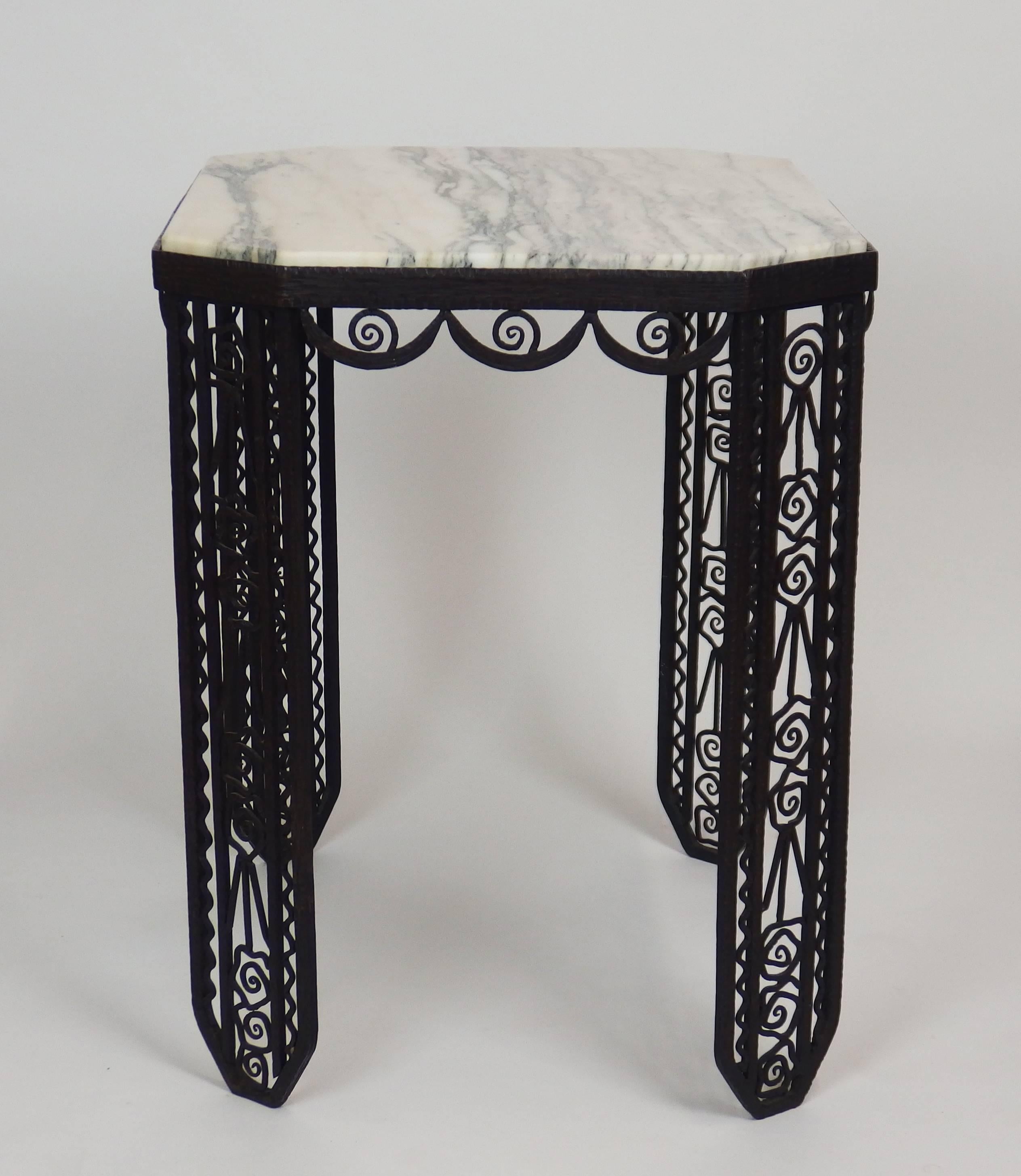 Art Deco Wrought Iron Side Table For Sale 6