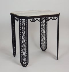 Art Deco Wrought Iron Side Table