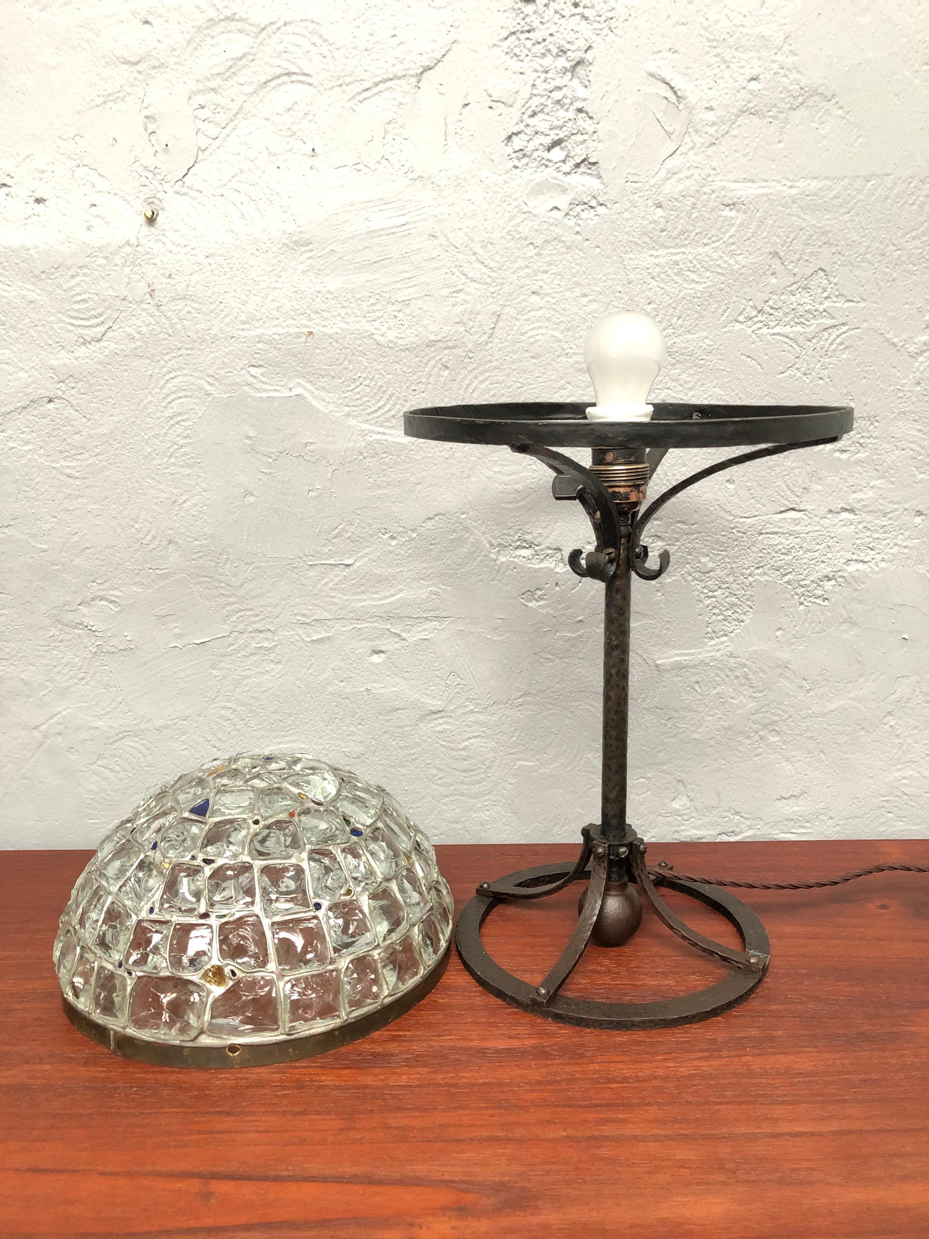 Art Deco Wrought Iron Table Lamp from the 1930s 1