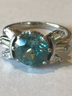 3.5 Carat Zircon Diamond Art Deco Ring