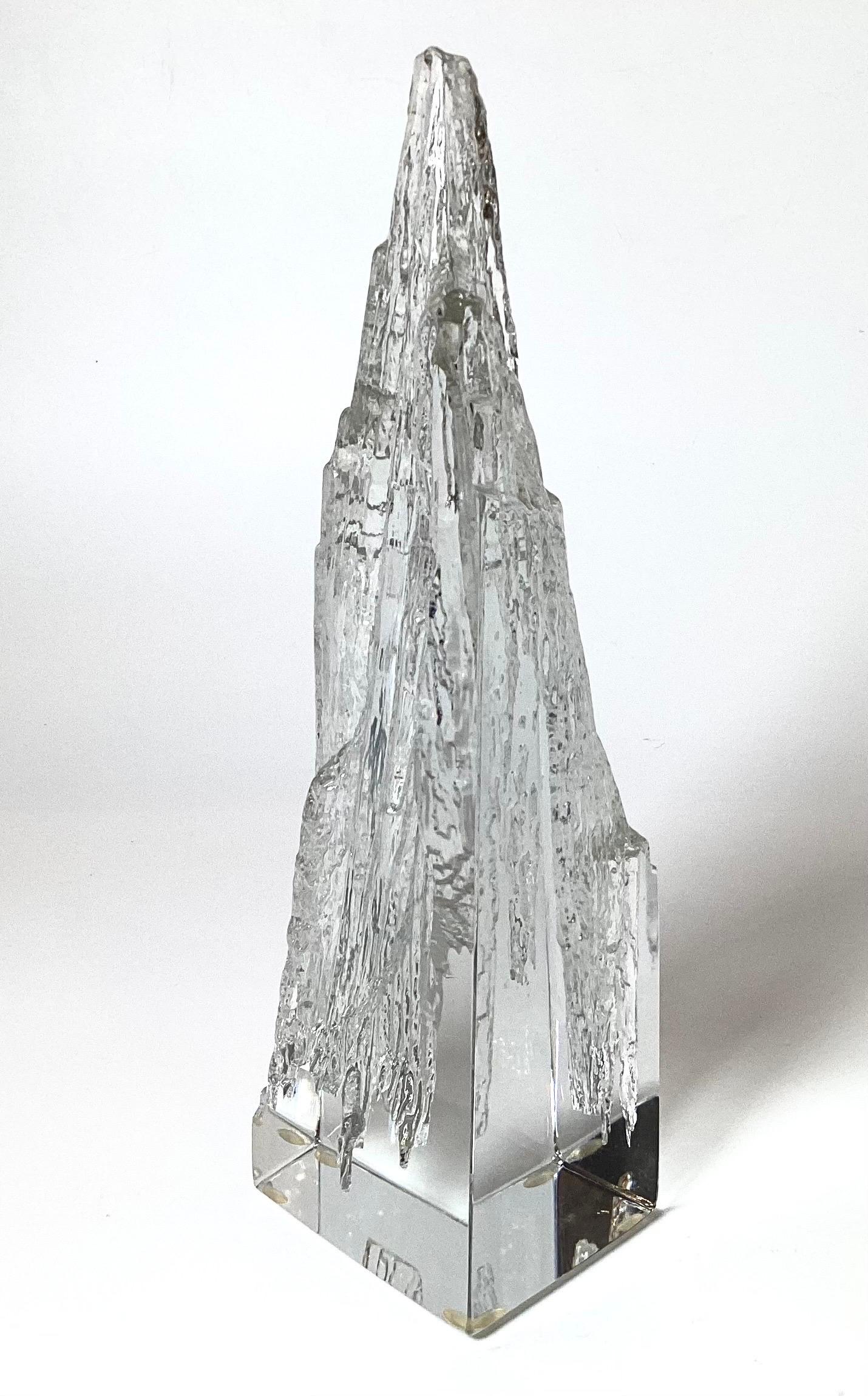 Sculpture de iceberg en verre d'art brutaliste de Daum, France, années 1970 en vente 1