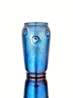 Art Nouveau Blown Glass Tiffany Favrile “Peacock” Vase by, Tiffany Studios