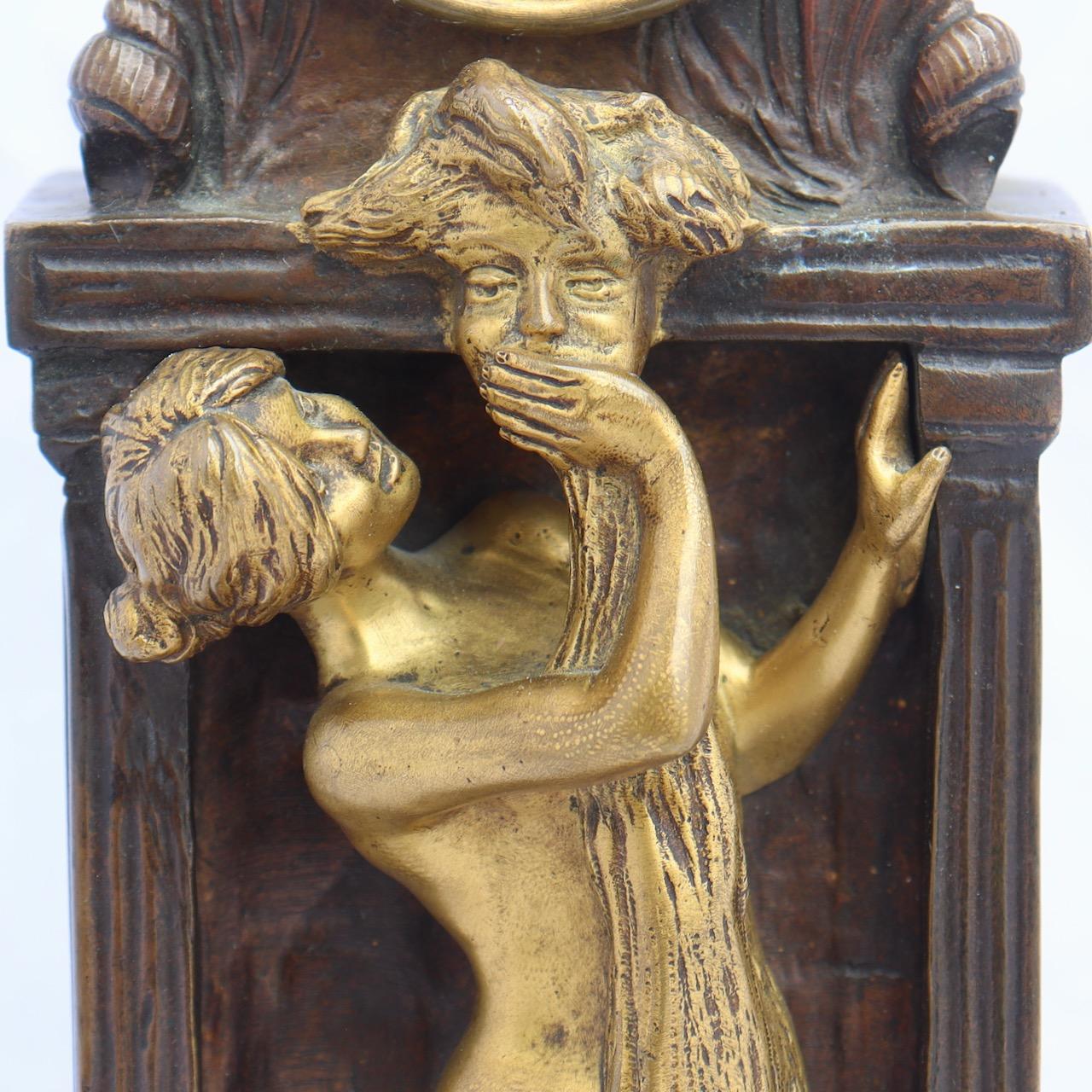 Art Nouveau Bronze Clock by Charles Korschann 1