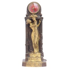 Antique Art Nouveau Bronze Clock by Charles Korschann