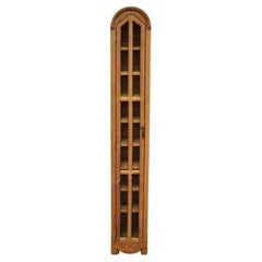 An Art Nouveau / craftsman pine tall narrow cabinet, early 20th century