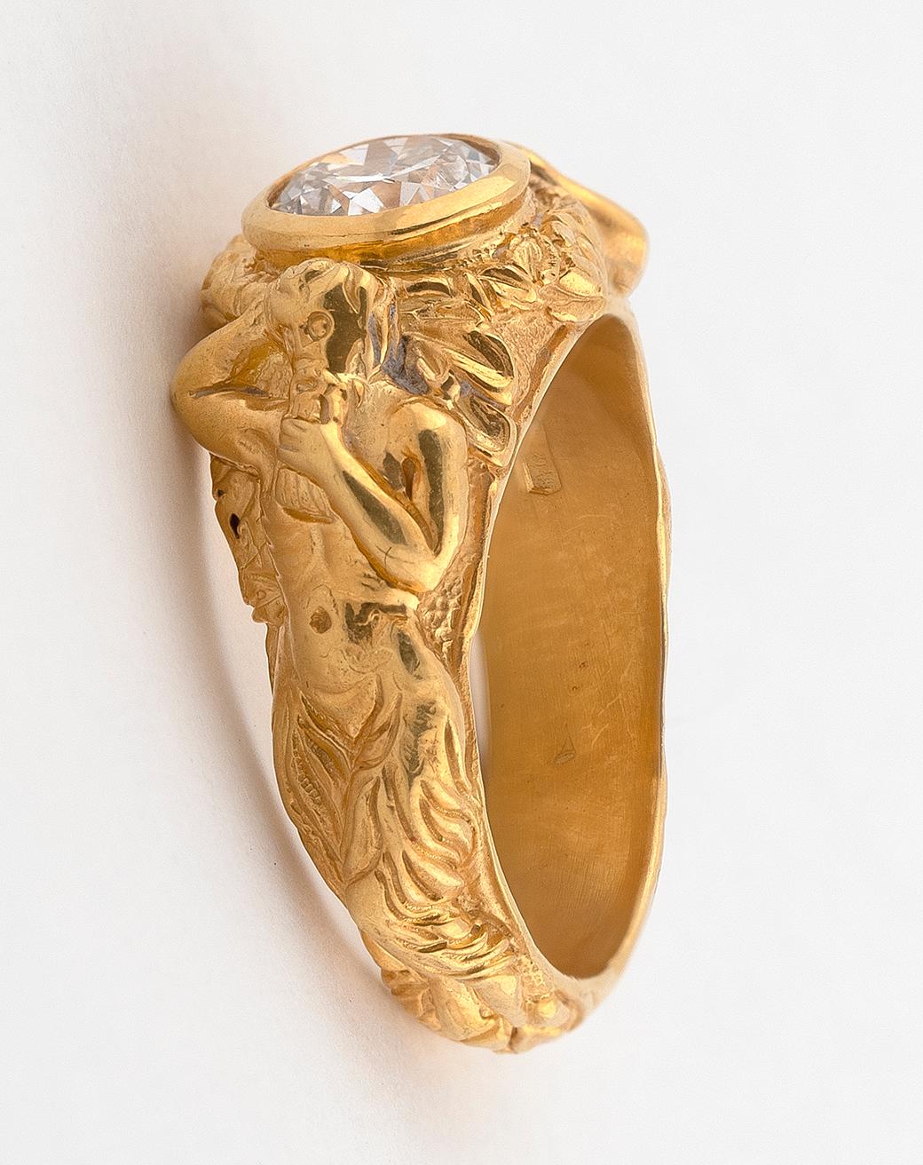Old European Cut Art Nouveau Diamond Ring, circa 1920