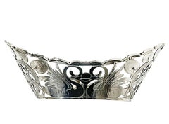 Art-Nouveau Dutch Silver Small Basket by Cornelis van Baaren, 1899