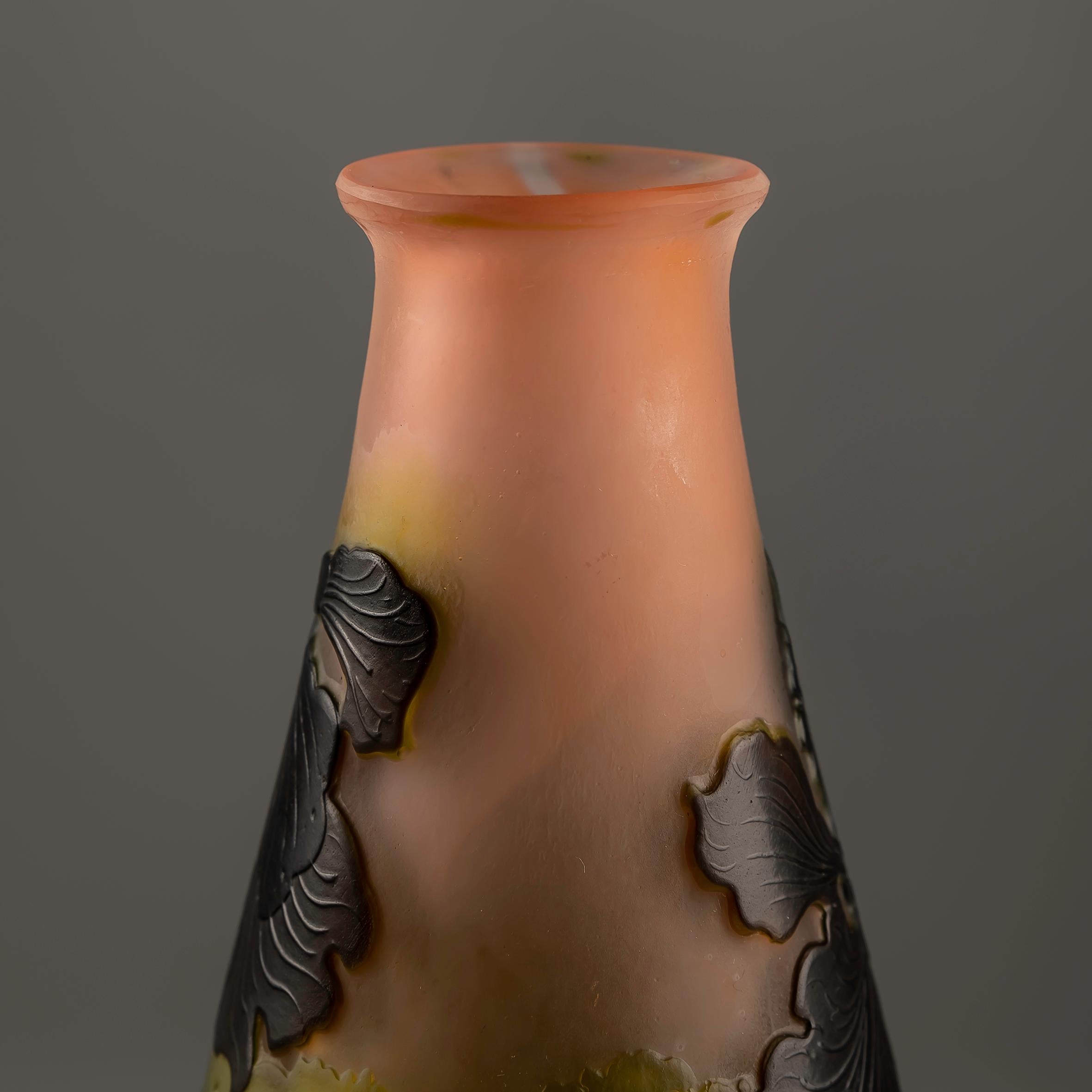 Art Glass An Art Nouveau Emile Galle glass Vase  For Sale