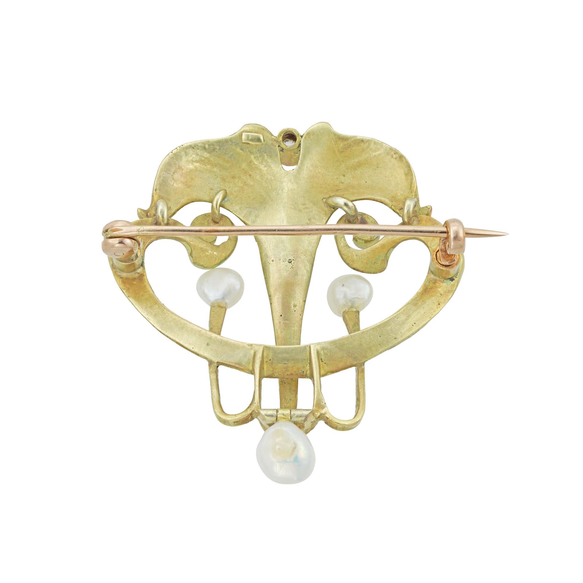 art nouveau enamel jewelry