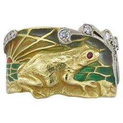 Art Nouveau Enamel Ring by Marsiera