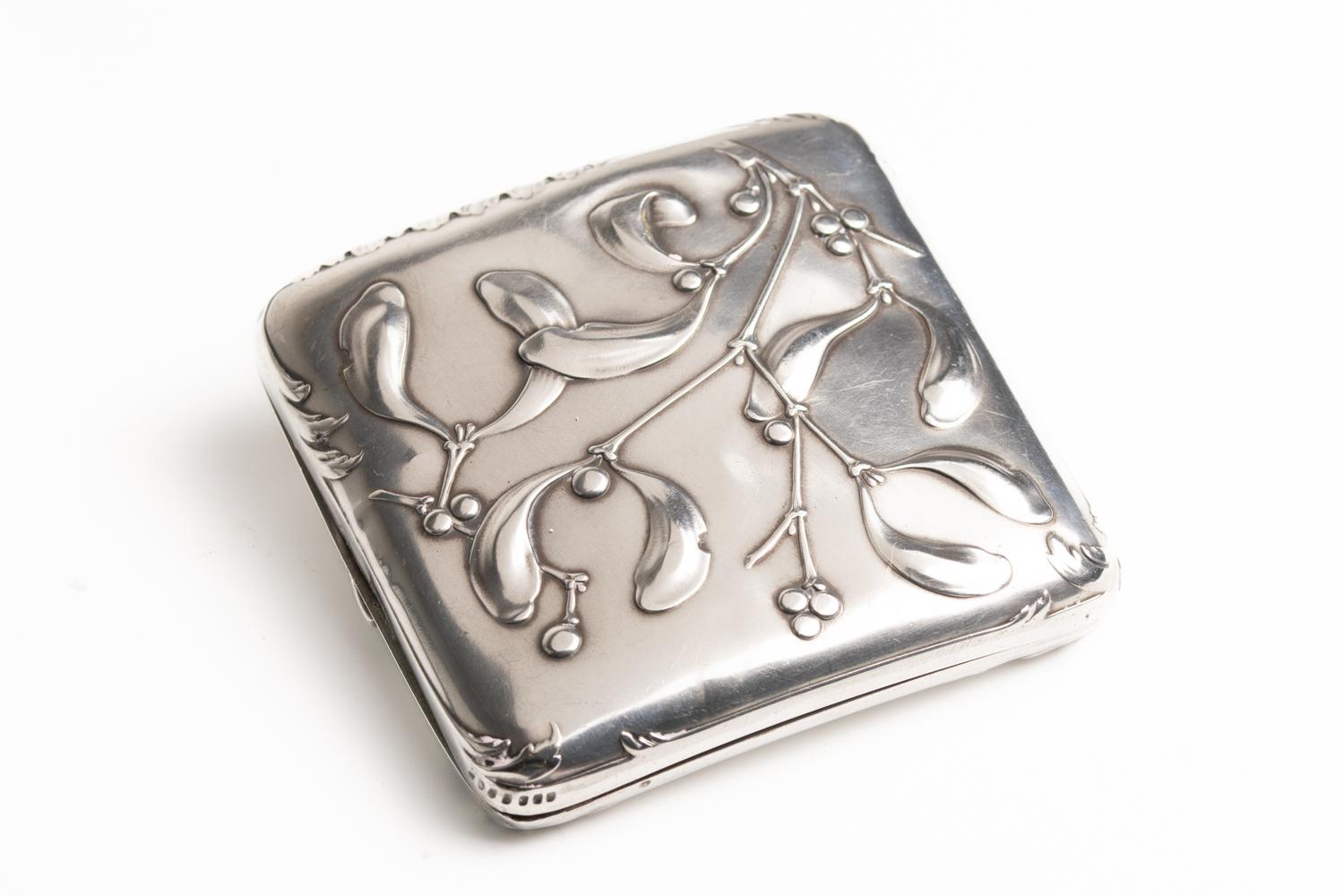  French Art Nouveau Silver Cigarette Case By Charles Murat For Sale 7