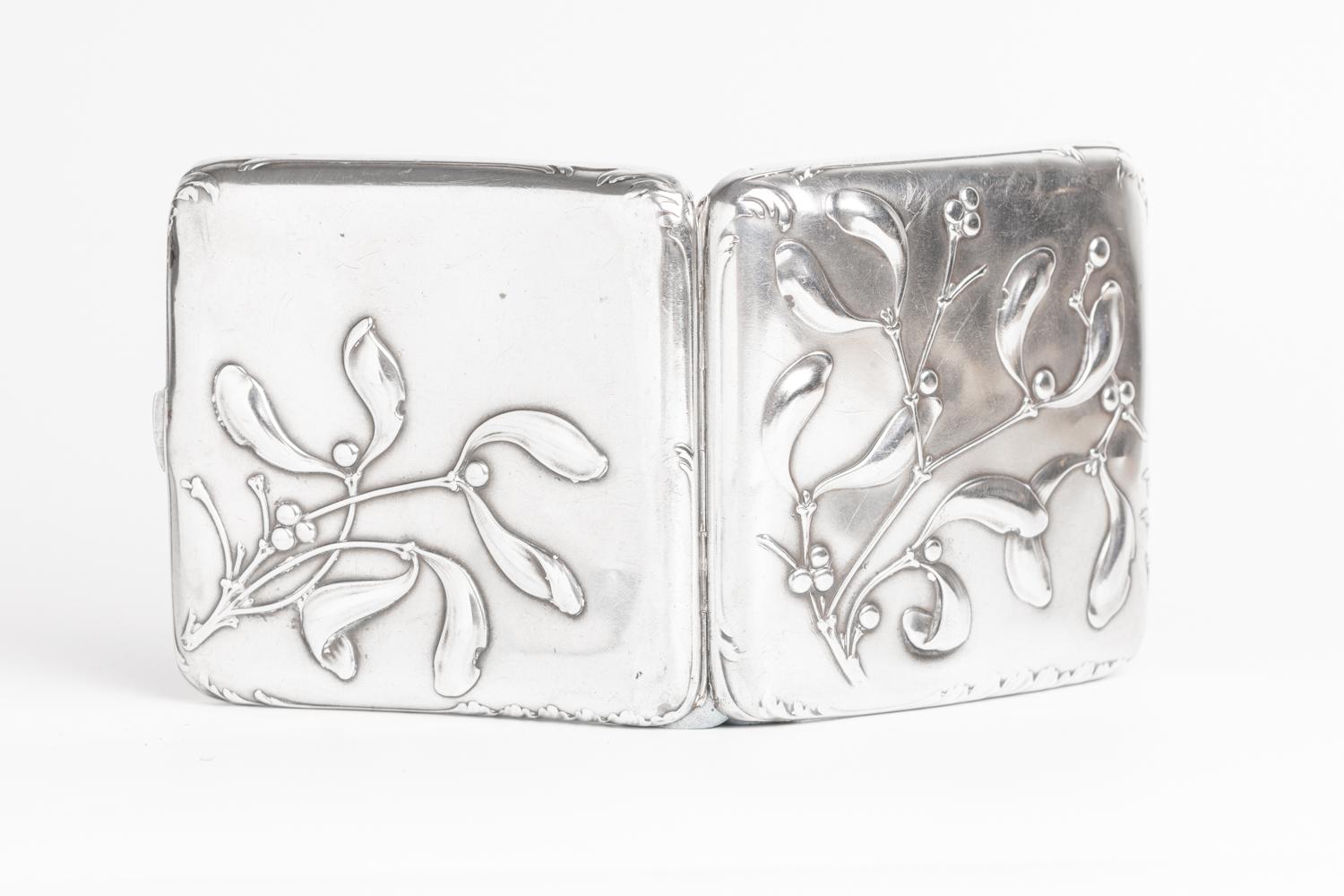  French Art Nouveau Silver Cigarette Case By Charles Murat In Good Condition For Sale In Portland, GB
