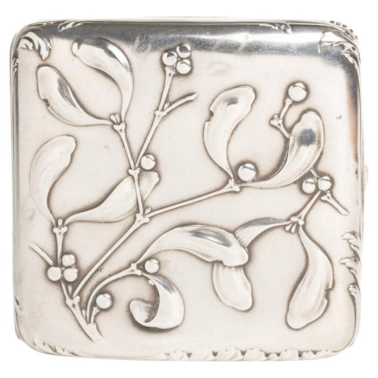  French Art Nouveau Silver Cigarette Case By Charles Murat For Sale