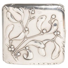 Used  French Art Nouveau Silver Cigarette Case By Charles Murat