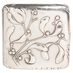 Antique  French Art Nouveau Silver Cigarette Case By Charles Murat