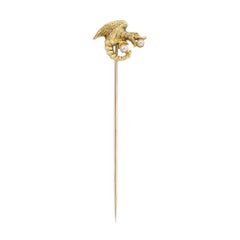 An Art Nouveau Gold Dragon Stick Pin