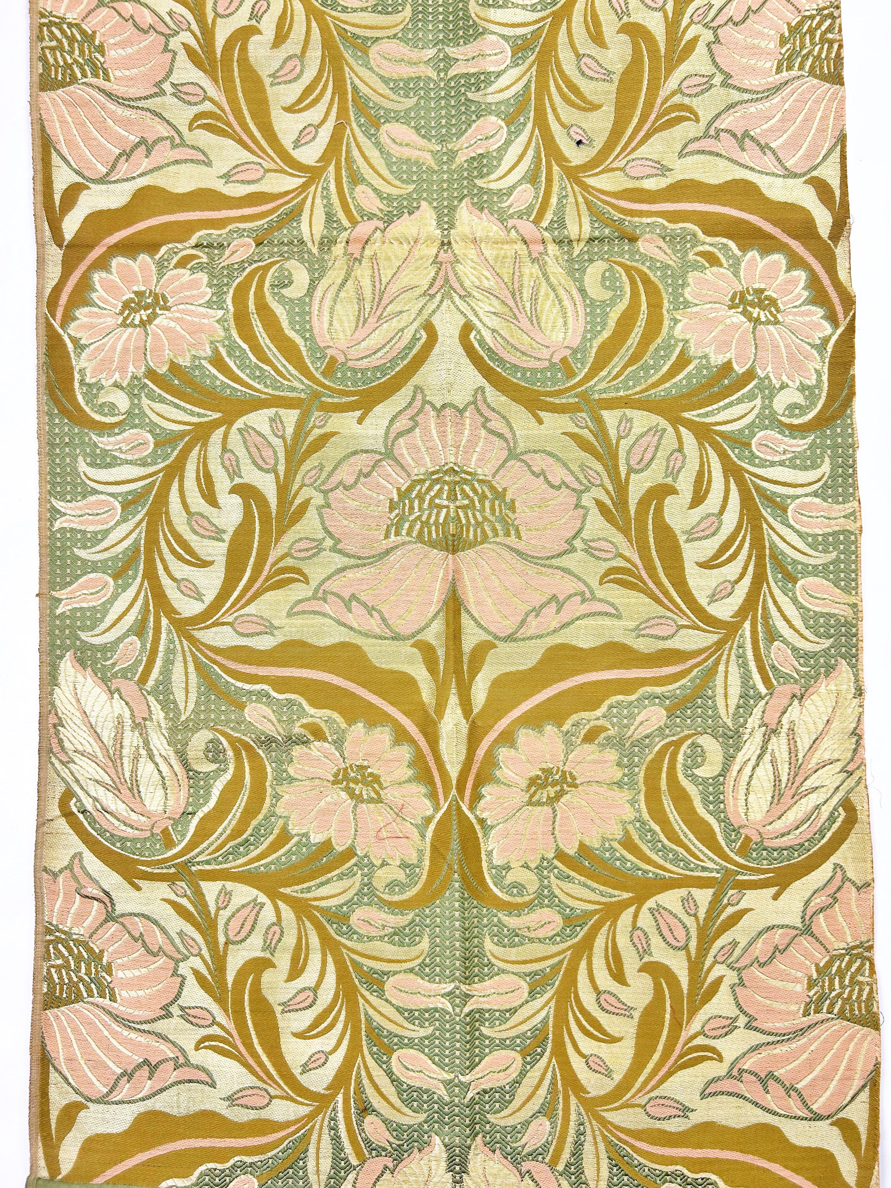 Brown An Art Nouveau Jacquart weaven length - France Circa 1900 For Sale