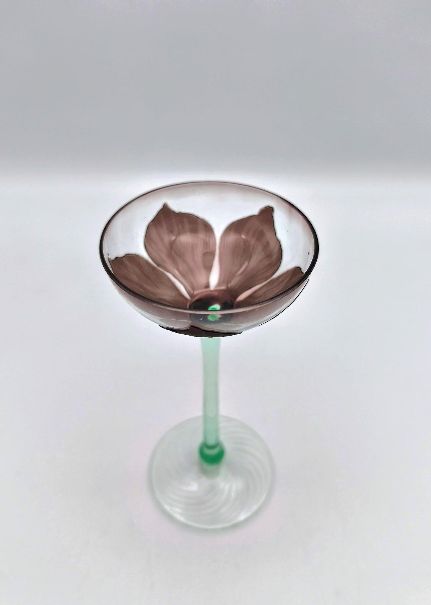 Copa de licor art nouveau de la cristalería Ehrenfeld de Colonia, hacia 1902 en Bueno estado para la venta en Aachen, DE