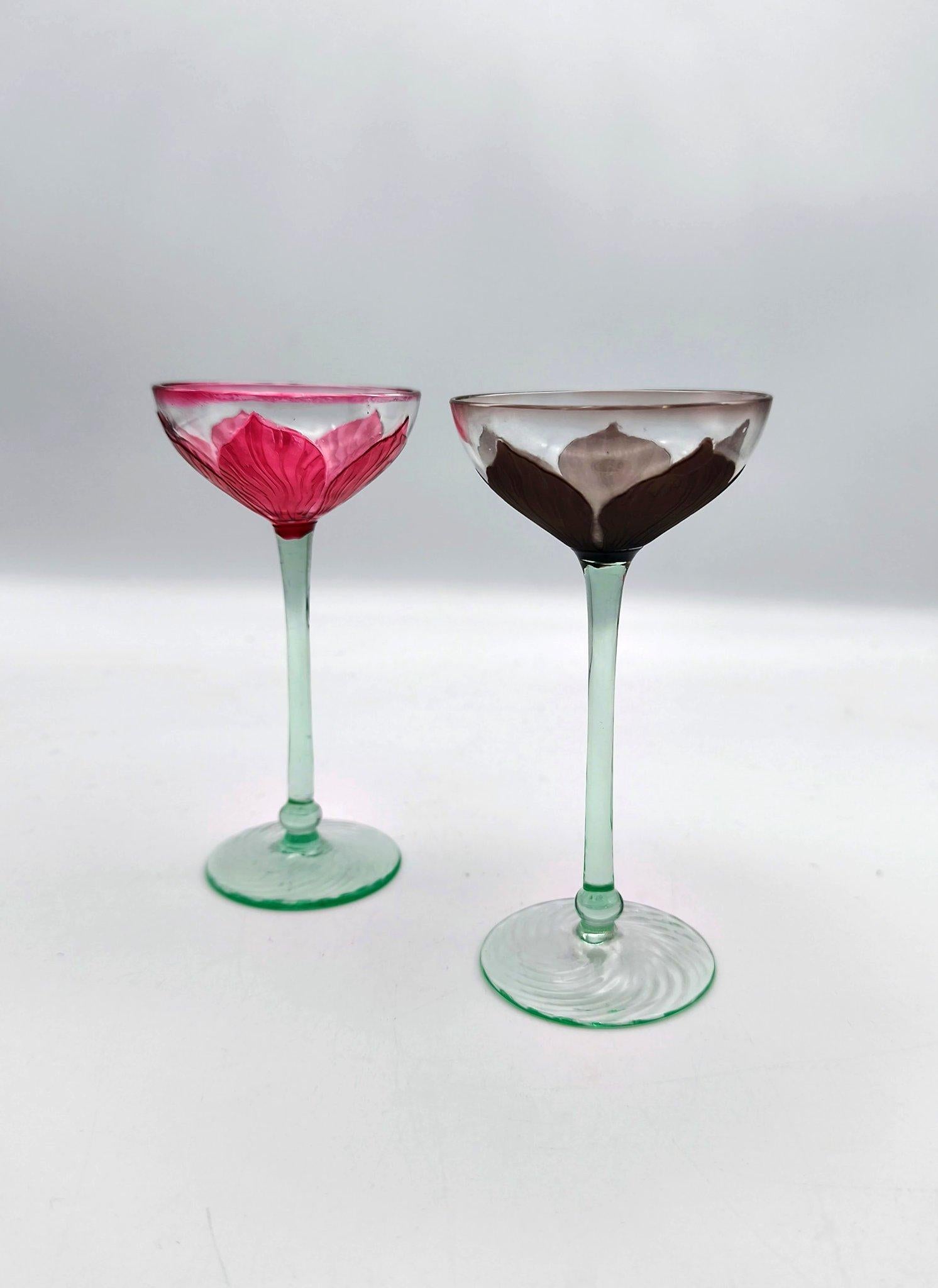 Copa de licor art nouveau de la cristalería Ehrenfeld de Colonia, hacia 1902 principios del siglo XX en venta