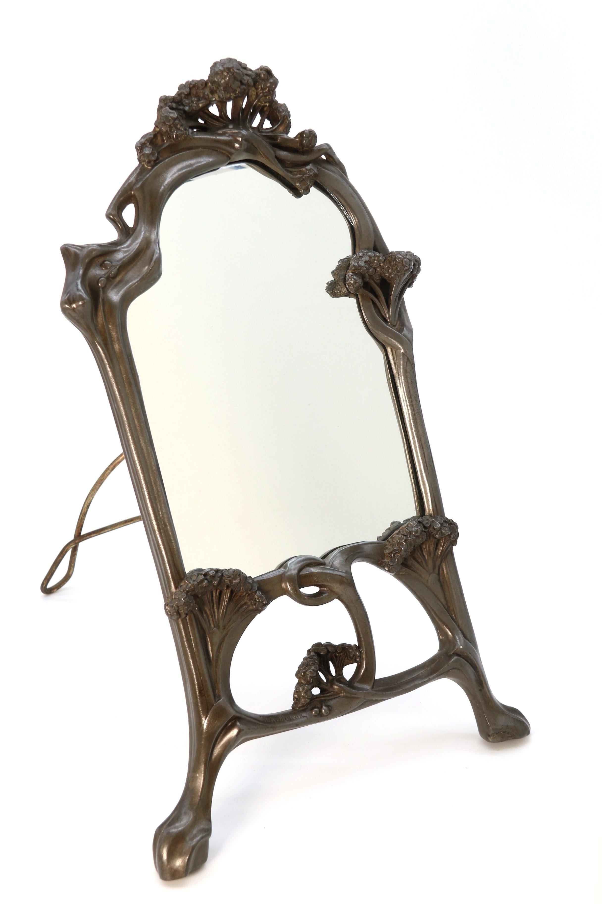 An Art Nouveau mirror by the French 19th century sculptor Louis Auguste Moreau. For Sale 10