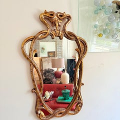 An Art Nouveau Mirror In Gilt Silvered Wooden Frame. French c.1910