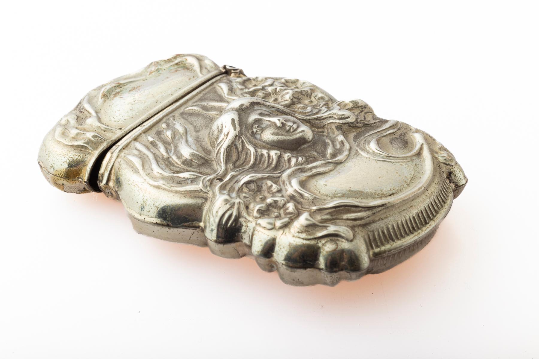 An Art Nouveau Purest Silver Sterline Match Safe c.1900 For Sale 1
